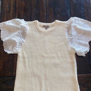 Lilla P eyelet crewneck sweater